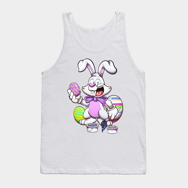 Smiling Easter Bunny With Easter Eggs Tank Top by TheMaskedTooner